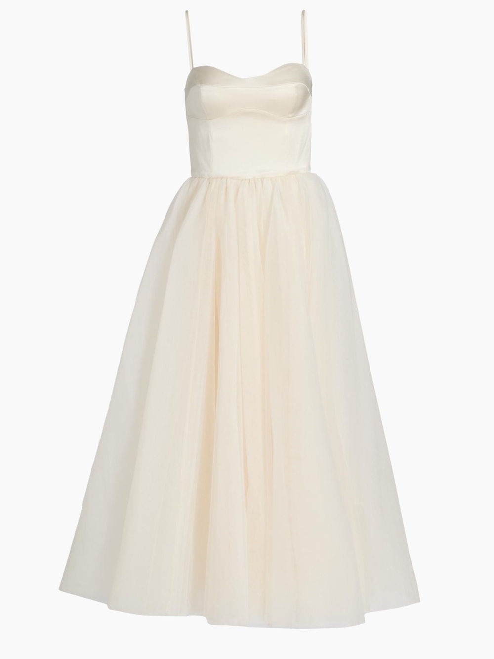 Reformation Ivory Spaghetti-Strap Tulle Ball Gown-2